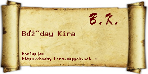 Bóday Kira névjegykártya